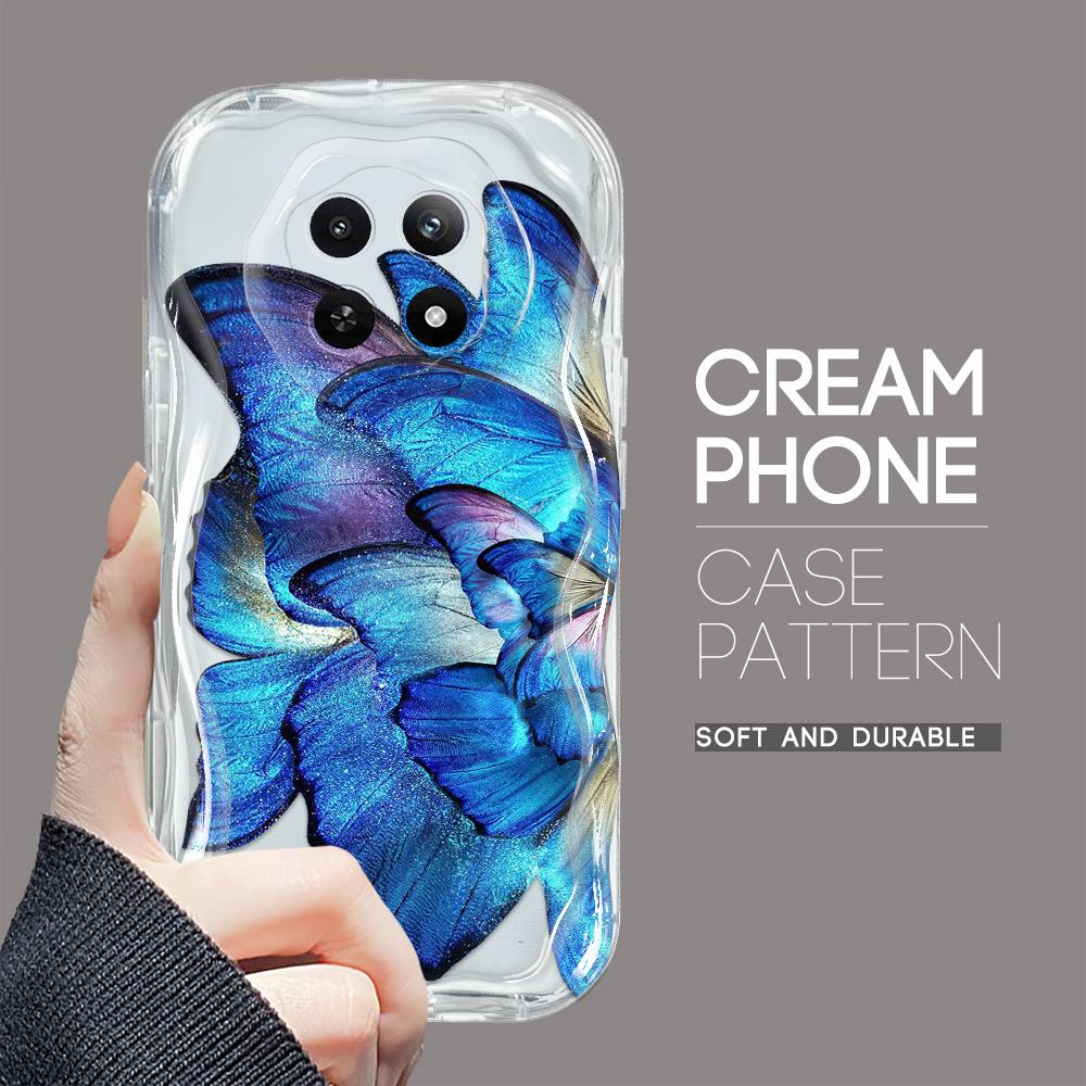 Cartoon Pattern Cream Texture Casing Wavy Edge Soft Silicone Cover Phone Case for OPPO Reno Realme OnePlus Vivo