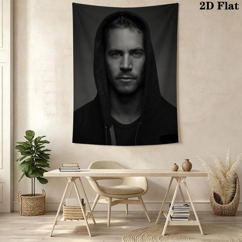 Rip Paul Walker Tribute Iconic Actor Tapestry Background Cloth Fashion Print Christmas Gift Home Decor Soft
