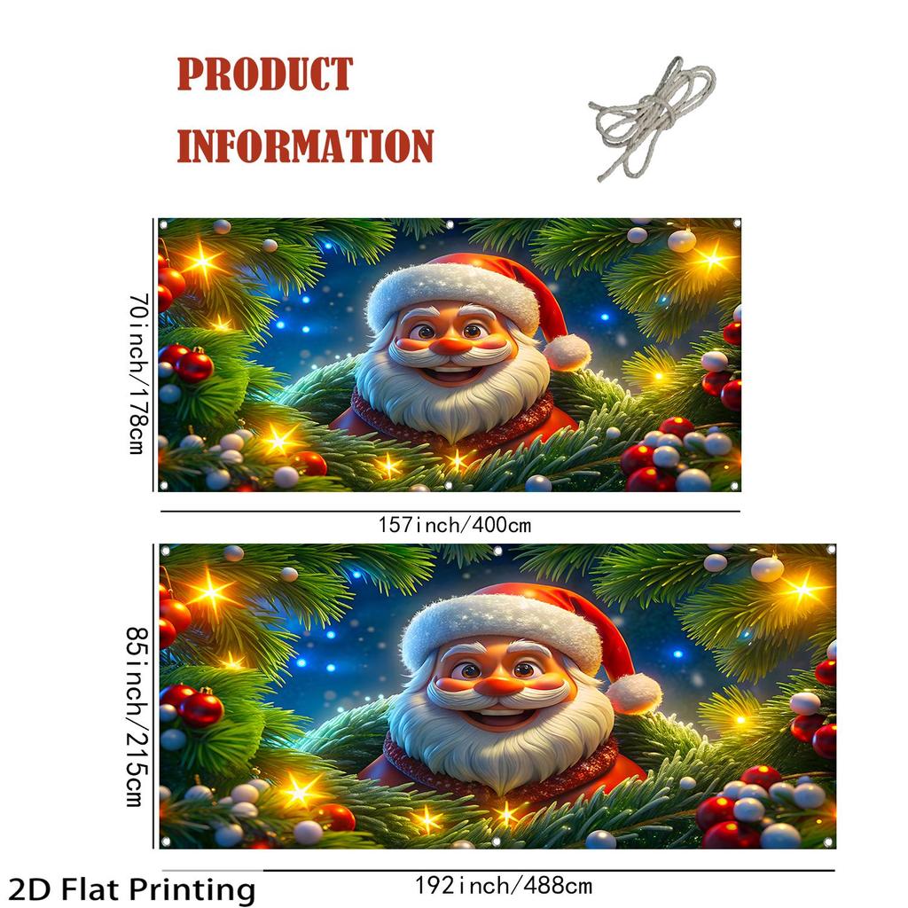 2D Flat 1pc -Christmas Banner Oversized Wall Decor Holiday Outdoor/Indoor Holiday Decor For Yard Garden Home Outdoor Decor