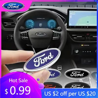 Car Sticker Car Sticker 2025 Hot Car Steering Wheel Emblem Decals Badge For Ford Focus 2 Mk3 F150 Mondeo Max Fusion Ranger Escor