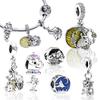 Beauty and the Beast Charm Beads Silver Bracelet Necklace DIY Jewelry Women Gift Snake Dangle Beads