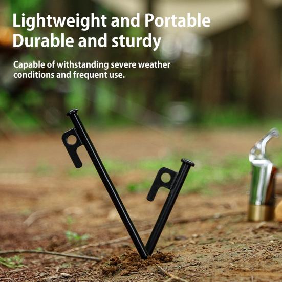 5Pcs 20/30/40CM 9MM Tent Stake Heavy Duty Multi-functional Outdoor Garden Yard Camping Tarp Canopy Windproof Ground Spike Metal Tent Peg