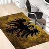 Vintage Yellow Background Double Headed Eagle Print Area Rug, Non Slip Soft Floor Mat Living Room Home Decor Carpet
