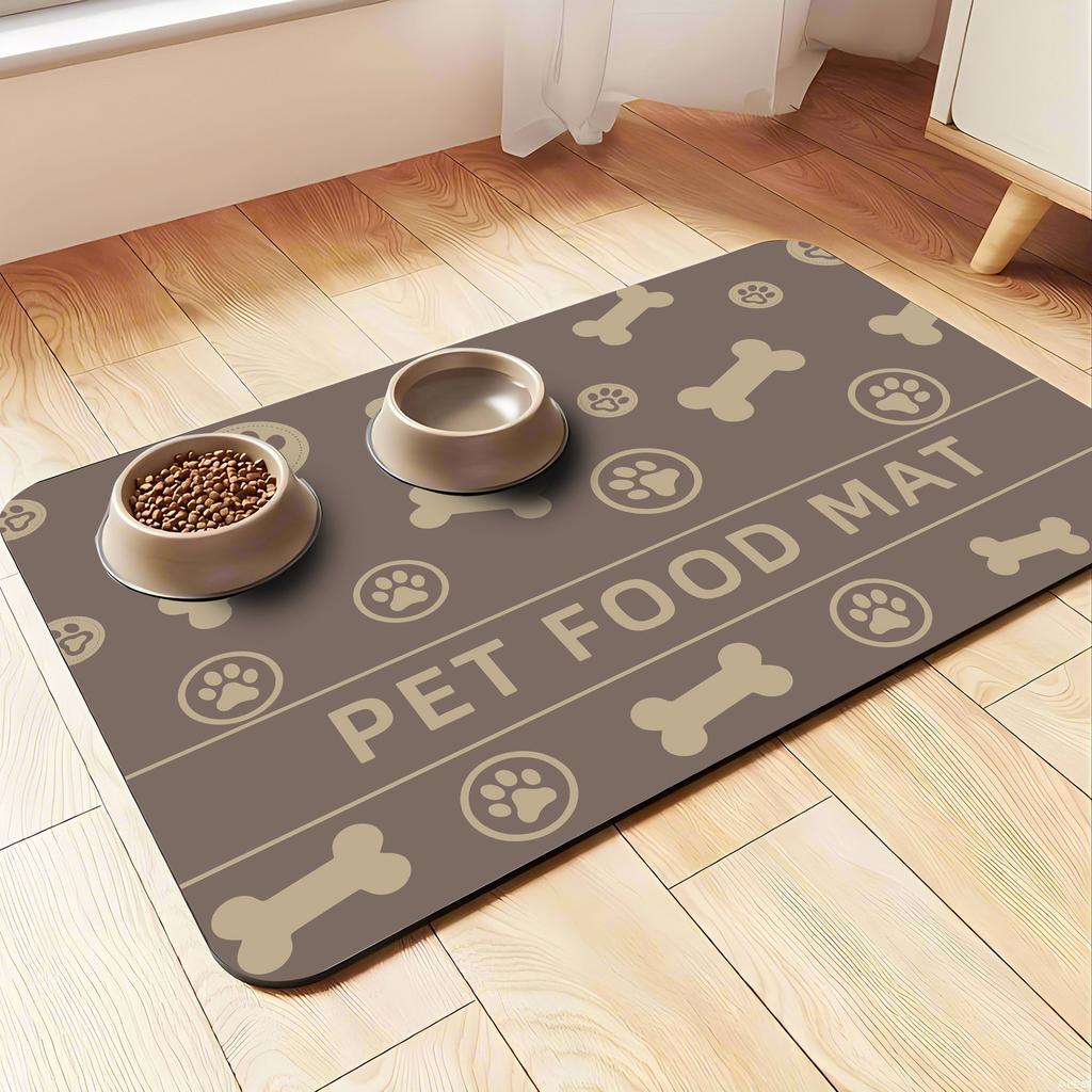 Pet Cat and Dog Feeding Diatomaceous Earth Mat, Anti-splash Mat, Water-absorbent and Quick-drying Home Mat