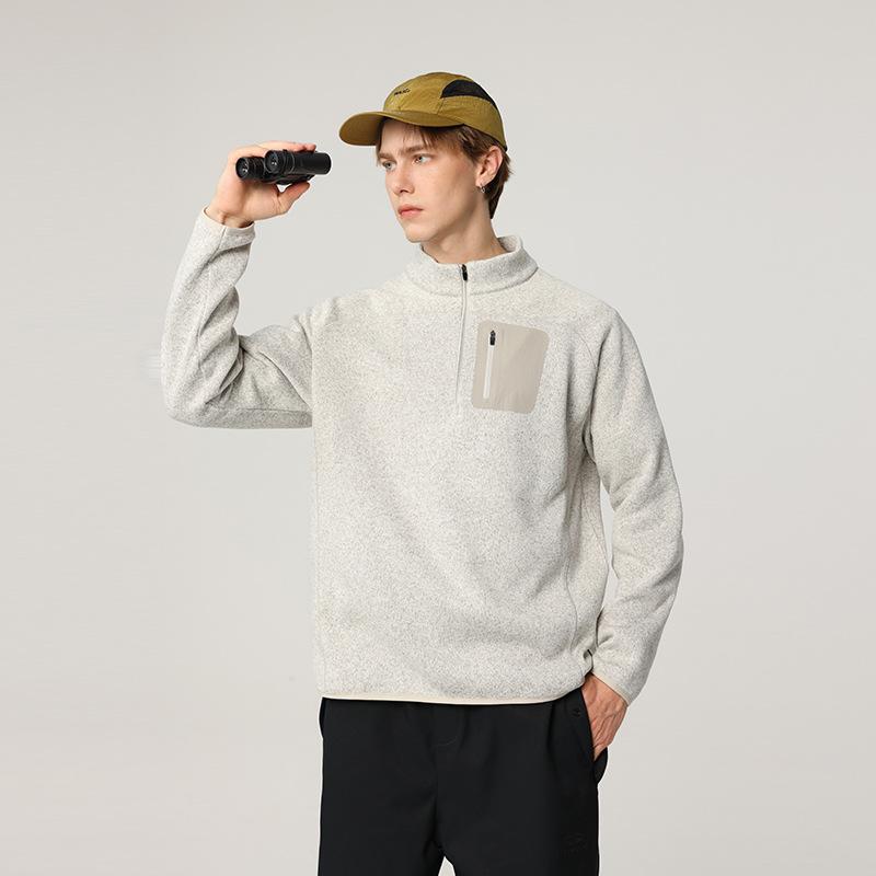 Men's Slim-Fit Half-Zip Outdoor Base Layer Pullover for Winter Sports and Casual Wear