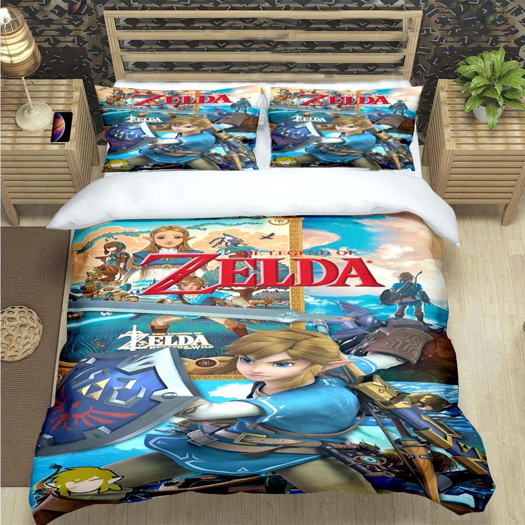 Comforter Fashion Classic Exciting Game Z-Zelda Print Bedding Sets Bed Supplies Set Bed Comforter Set Bedding Set Luxury Gift
