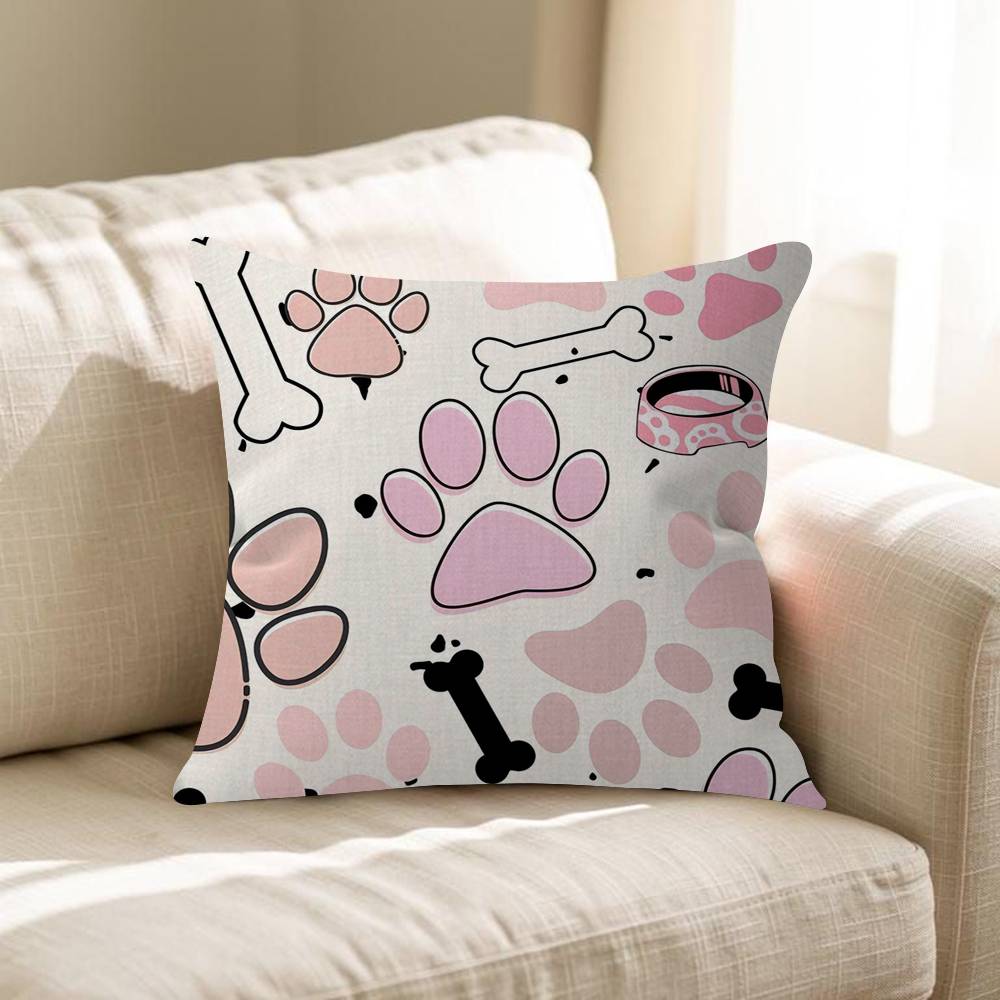 Cartoon Line Cat Dog Cushion Cover Pillowcase Upholstery Sofa Throw Pillow Home Decor Pillowcas