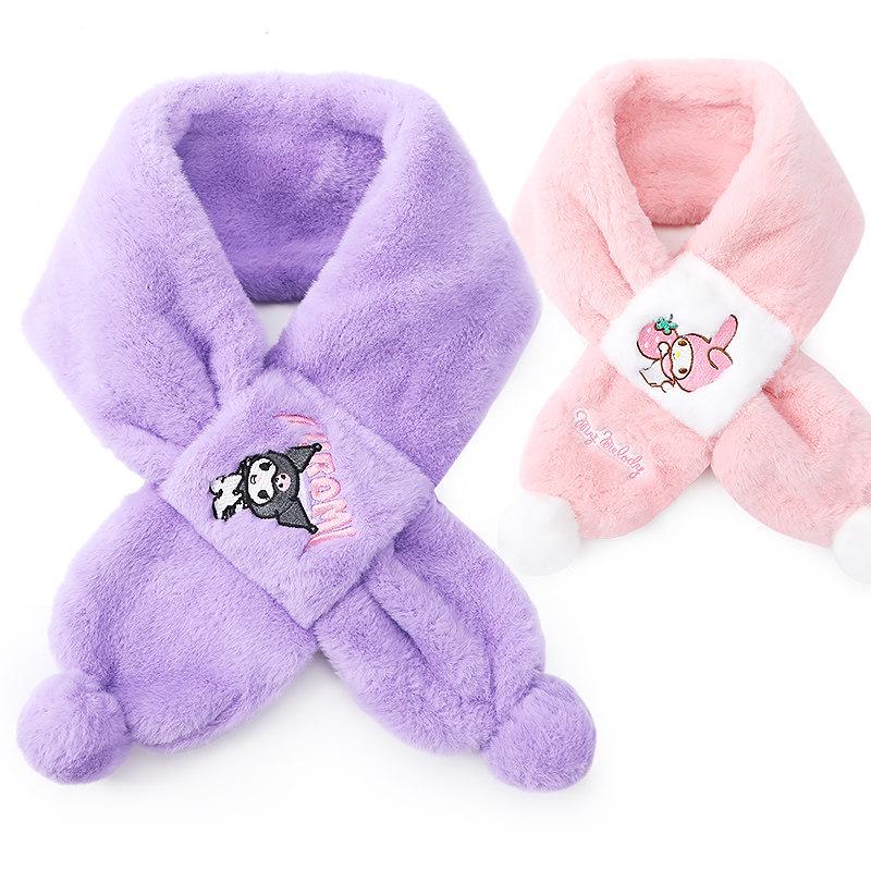 Pluszowy szalik Melody Kids: Ciepły, pogrubiony komin dla dziewczynek - Wiatroszczelny i chroniący przed zimnem na jesień/zimę.