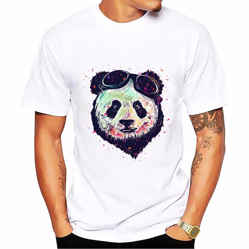 Sommer Mode Herren T-Shirt Kawaii Grafik Lustiger Panda Aufdruck Kurzarm Kleidung Männlich Süß Harajuku Freizeit T-Shirt