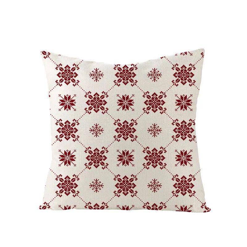 Christmas Linen Pillowcase Home Holiday Decoration Gift Pillow Cushion Cover