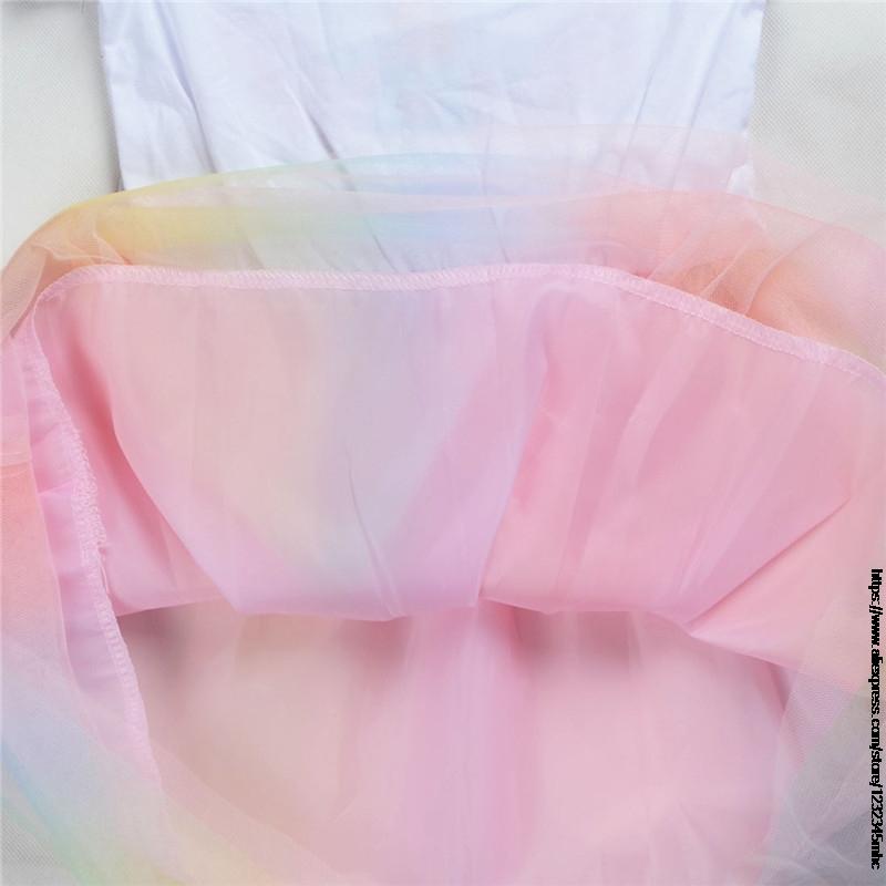Children Cosplay Costume Trolls 2 Birthday Party Tutu Dress for Girls Sequin Top Pastel Clothing Kids Pink Vestidos 2 To 10 Year