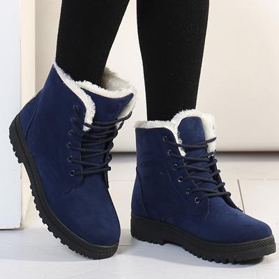 Schnee Damen Stiefel Plateau Schuhe Damen Schnürung Damen Schuhe Mode Knöchelhohe Stiefel Warm Weich Botas Mujer Damen Winterstiefel Stiefel