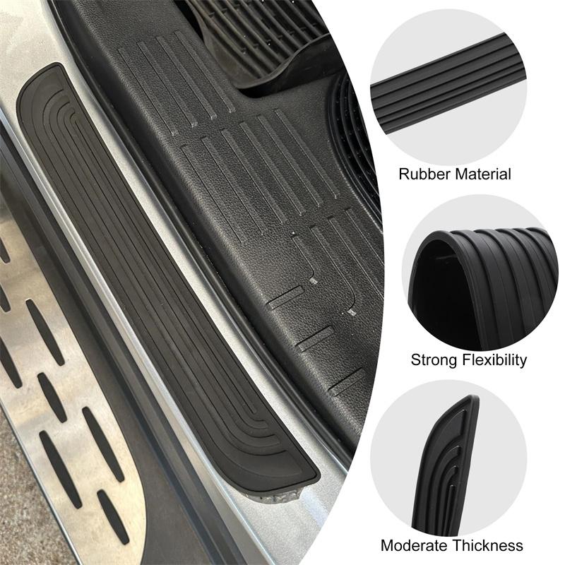 4Pcs Rubber Car Door Sill Scuff Covers Black Door Panel Guards Protector Trim Anti-scratch Exterior Parts Car Decor Accessories
