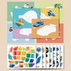 3D-Aufkleber-Puzzle Malbuch Feinmotorik Konzentrationstraining Tier Dinosaurier Fahrzeug Lernen Kinder Pädagogisch Geometrisches Aufkleber-Puzzle Malen