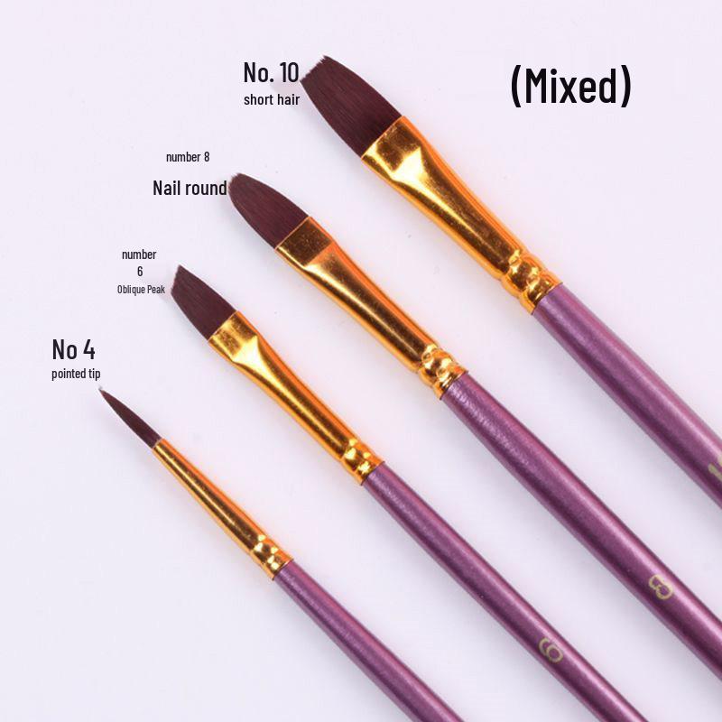10-Piece Nylon Gouache & Acrylic Paintbrush Set for Students