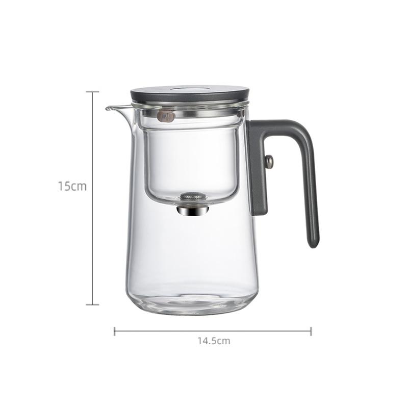 Fashion New Water Separation Inner Container Teapot One Click Magnetic Switch Tea Separation Filtration Glass Tea Pot