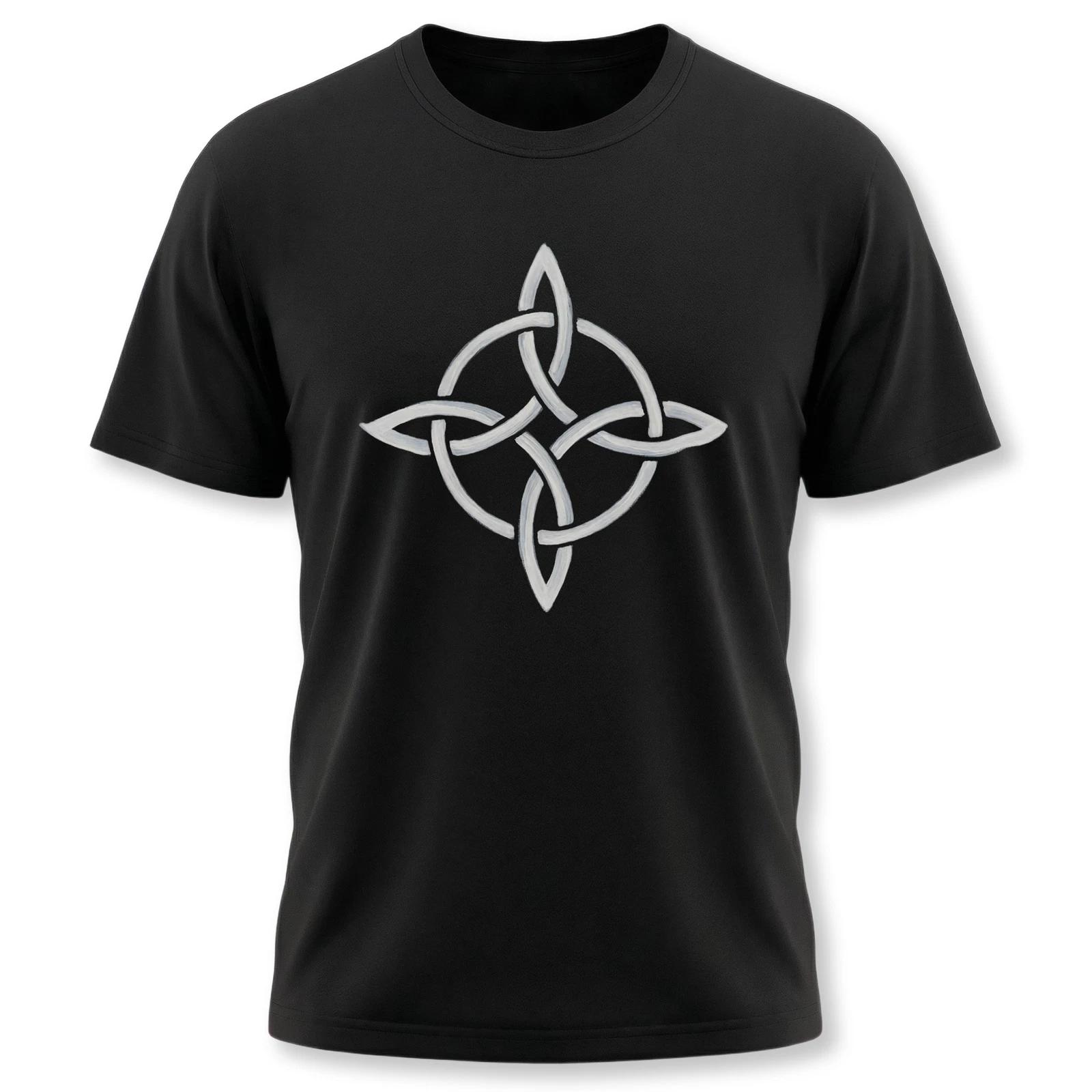 Witch s Knot Celtic Protection Magic Symbol T-Shirt | Painted Runic Pagan Tee L