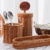 Hardness Rattan Wicker Woven Serving Baskets Handwoven Household Drain Chopstick Fork Spoon Holder 7 Styles Rattan Basket