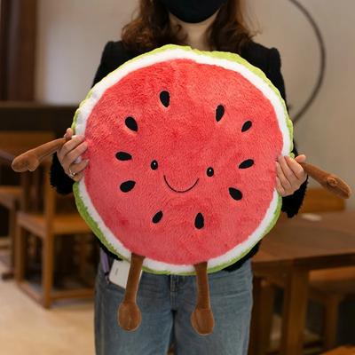 Simulation Watermelon Plush Toys Doll Stuffed Round Cushions Kawaii Cartoon Fruits Pillow Soft Toy for Children Birthday Gift