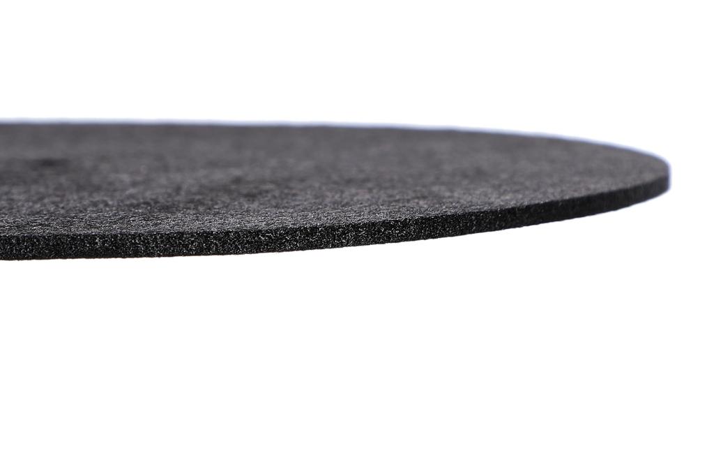 ColorfylCoco Turntable DJ 3mm Mat, 7-inch Slipmat, Felt, 18.7cm Diameter, Thick, Black, Non-Slip, Replacement, Anti-Static, Vibration-Dampening