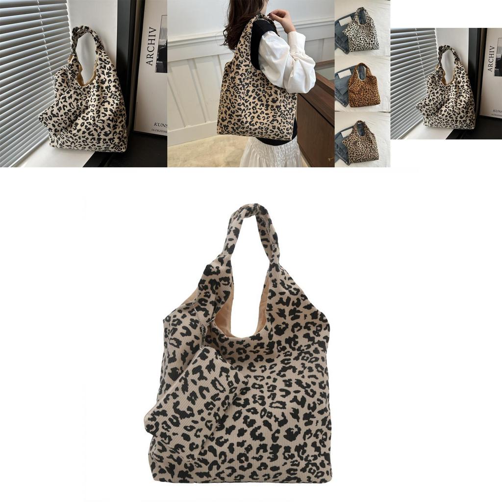 Fashionable Large Capacity Fall Casual Minimalist Tote Bag For Women In Khaki Brown And White