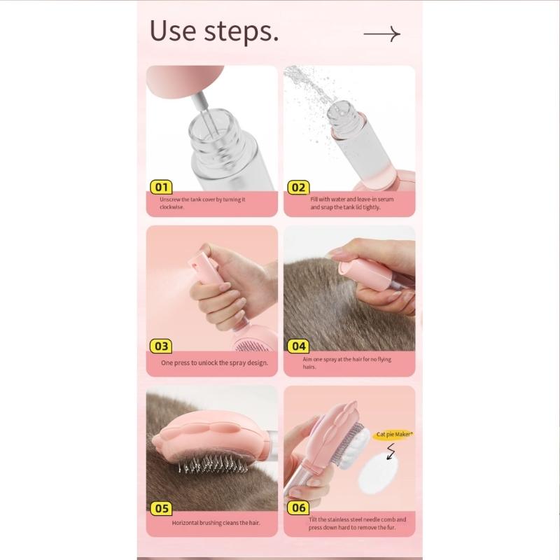 Pet Hair Grooming Fogging Comb Cats Remove Long Short Hair Cats Massaging Comb for Gentle Grooming