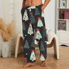 Pantalones de Pijama de Felpa con Estampado Navideño Casual para Hombre Ropa de Dormir para las Fiestas