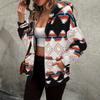 Giacche Cappotti Moda Donna Casual Stampa Color Block Autunno Inverno Manica Lunga con Cappuccio