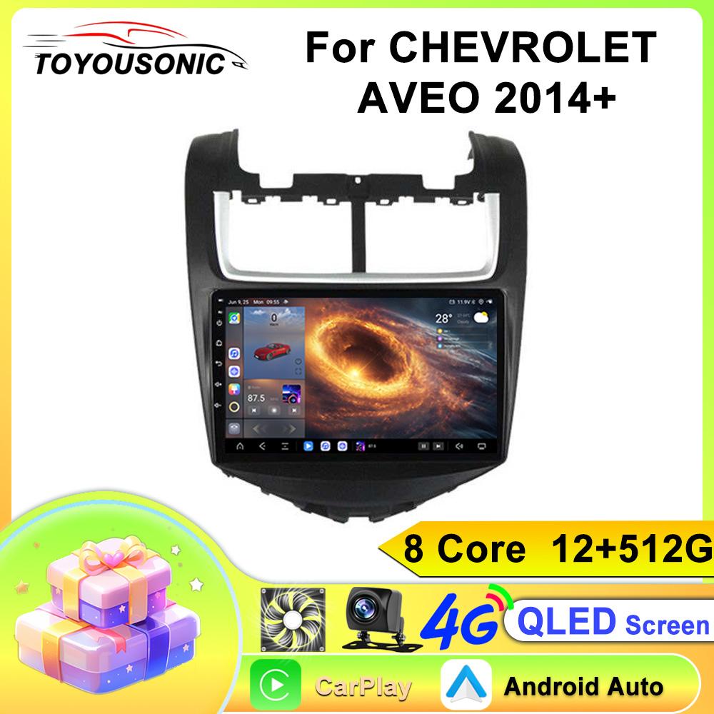 For CHEVROLET AVEO 2014+ Navigation GPS Android 15 Car Radio  Multimedia Player Stereo wifi+4G Carplay Auto Video