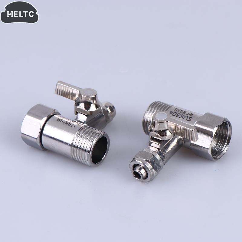 Water Filter Adapter 1/2 To 1/4 3/8 With Shut Off Tee Ball Valve Reliable Connection for RO System Home Kitchen