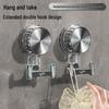 Electroplated No-Drill Double Hook: Suction Cup Towel & Key Holder for Bathroom, Kitchen, or Behind Door Use