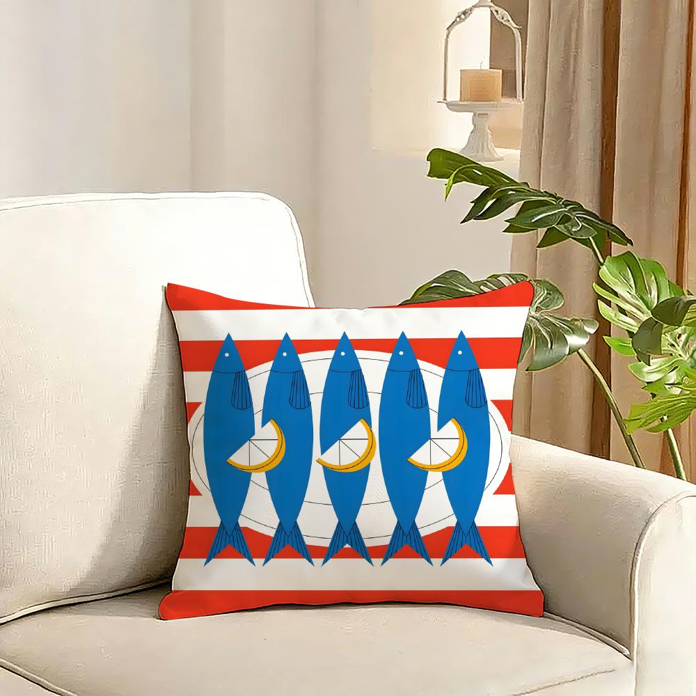 food illustration Cushion Cover Reversible Plush Pillow Cover Soft Fluffy Home Decor for Sofa Bedroom