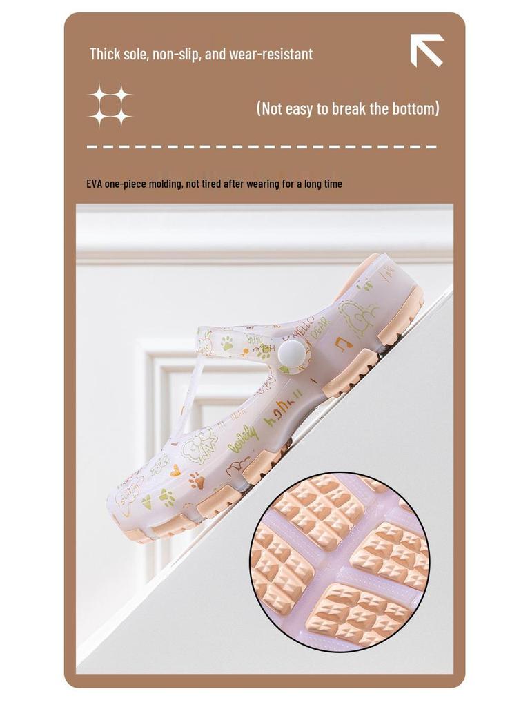 Women's Non-Slip Breathable Closed-Toe Jelly Sandals - Outdoor & Home Wear