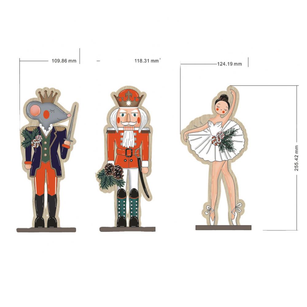 Christmas Wooden Ornaments Home Nutcracker Mouse King Holiday Decorations Shopping Mall Window Crafts Ornaments