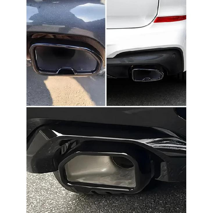 For BMW X3 X4 G01 G02 M40i 2022 2023 Car Stainless Tail Throat Exhaust Pipe Muffler Tip Cover 2Pcs Body Kits Tuning Accessories