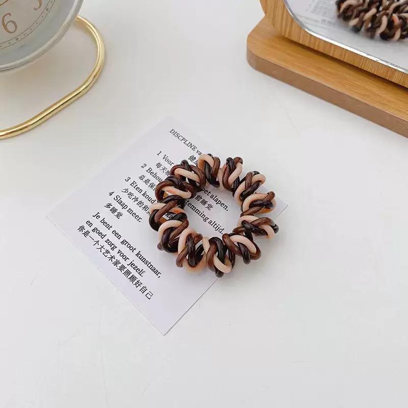 1PC Thick Telephone Women Wire Elastic Hair Band Colour Spiral Cord Stretch Rubber Band To Hold Heavy Girls Hair Accessories