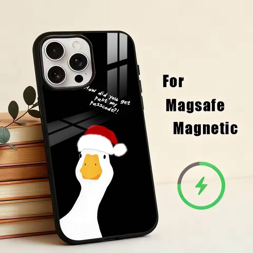 Little Cute Duck  Phone Case For iPhone17,16,15,14,13,12,11 Plus,Pro Magnetic For Magsafe Wireless Charging iPhone12PRO