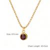 Clear Zircon 12 Month Birthstone Charm Necklace for Women Stainless Steel Thin Box Chain Necklace Jewelry Birthday Gift 2026