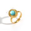 Geometric Titanium Steel Ring For Women With Zircon Stone Elegant Fashion Jewelry