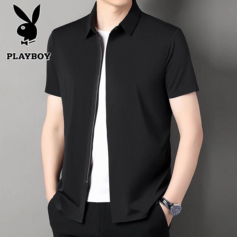 Playboy Men s Breathable Ice-Feel Short Sleeve Polo Shirt L