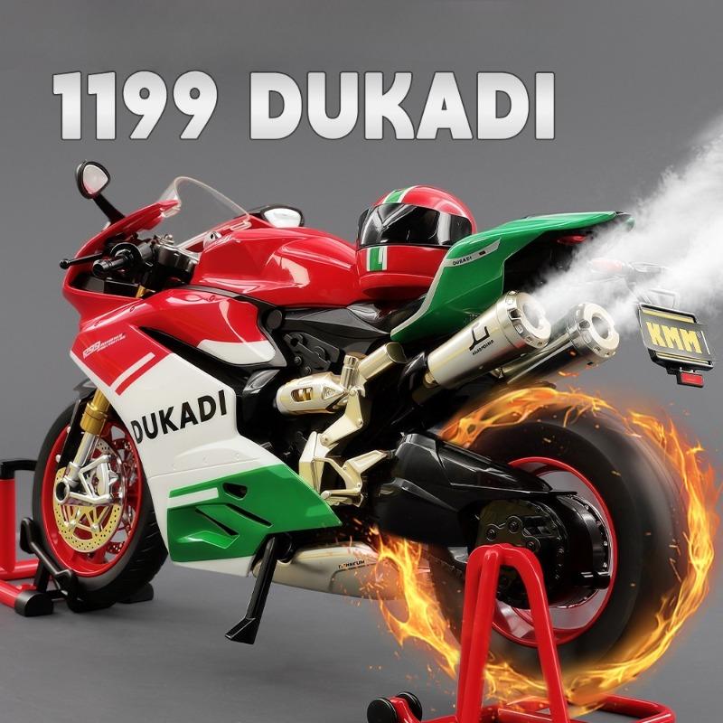 Simulation Spray 1:9 Ducati 1199 Super Motorcycle Alloy Model Diecast Collection Miniature Voiture Gift for Boyfriend Home Decor