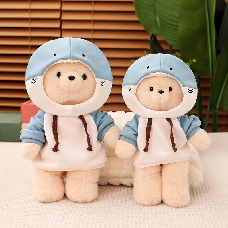 New High Quality Animal Cosplay Bear Plush Doll Pillow Dinosaur Shark Turn White Brown Bear Plush Toy for Boys Girls Comfort Toy