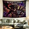 Black Clover Gobelin Ścienny Estetyczny Wiszący na Ścianę Tkanina Drukowana Koc Dekoracyjne Gobeliny Do Sypialni Salonu Wystrój Domu