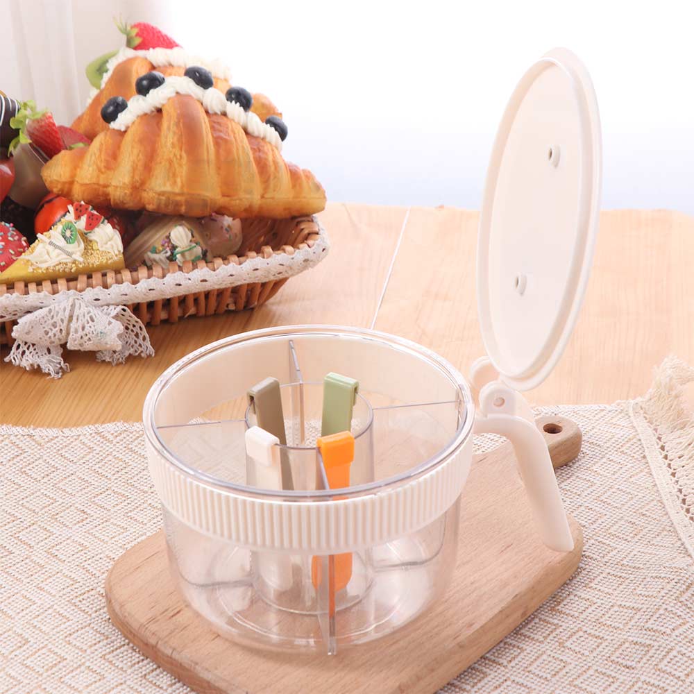 Sealed 4 Grids Seasoning Box Moisture-proof Seasoning Jar Convenient Salt Organizer  for Home