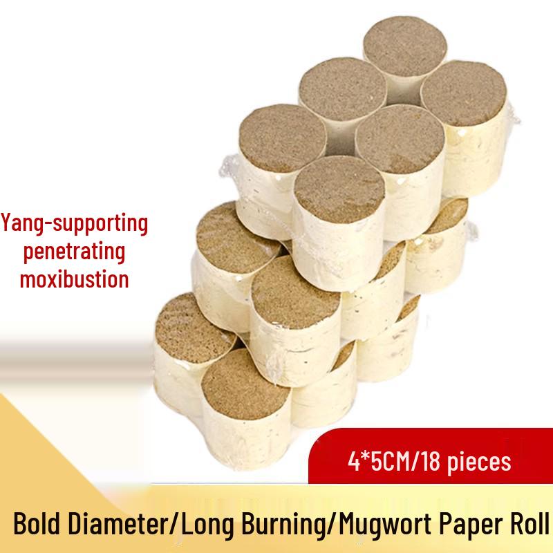 Extra Large Bold Moxa Stick with Pure Wool for Moxibustion Therapy - Aged Mugwort Coarse Stick.