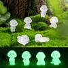 6pcs Cartoon Luminous Small People Figurines Cute People Figurines Miniatures Resin Crafts DIY Little Man Statue Home Decor