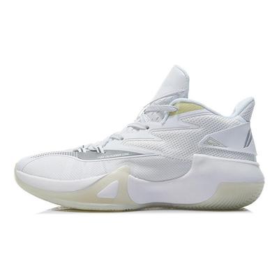 Li Ning Fast Wind Antypoślizgowe Odporne na Ścieranie Buty Koszykarskie Średniej Wysokości Męskie Buty Koszykarskie Białe ABPR061-5