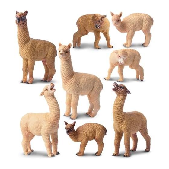 TOYMANY 8PCS Alpaca Figure, Animal Figure, Alpaca Model, Parent and Child, Realistic Animal Model, Popular Animal, Toy, Toy, Birthday Gift,