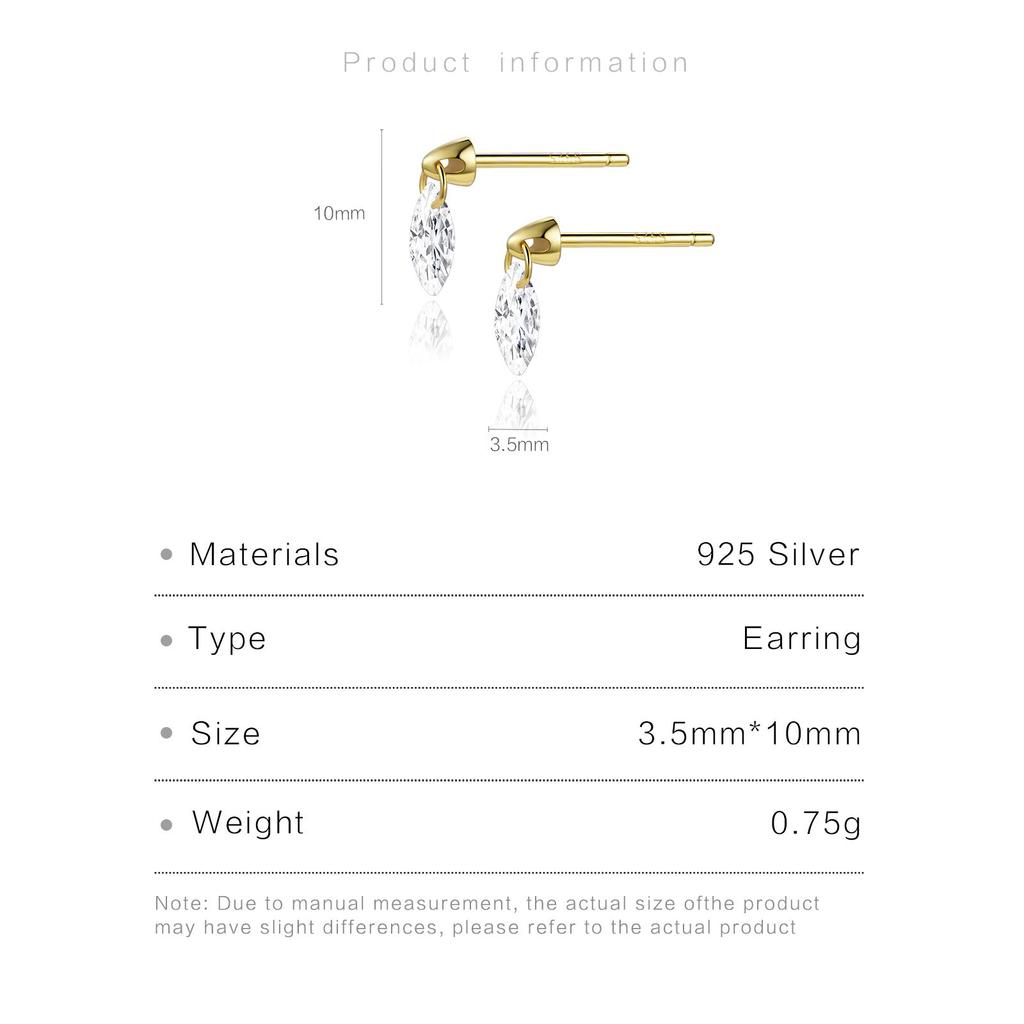 ANDYWEN 925 Sterling Silver Gold Oval CZ Zircon Stud Earring Clips Women Luxury Fine Jewelry 2023 Crystal Rock Punk Jewels