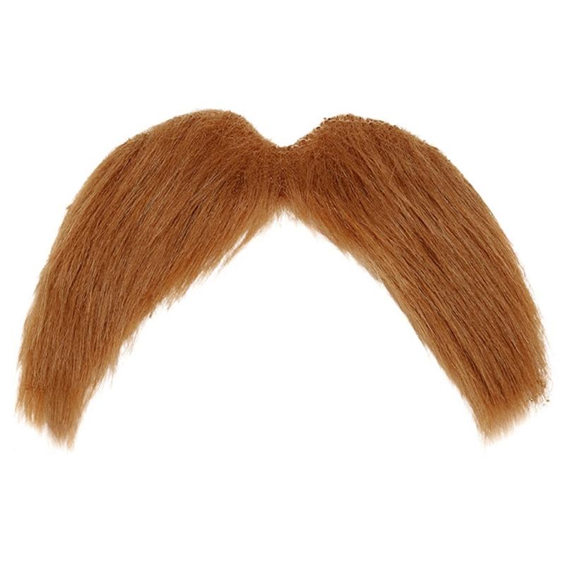 Set med falsk mustasch och ögonbryn, Självhäftigt falskt skägg, Nyheter Realistiskt ansiktshår för Cosplay-kostym Halloweenfest